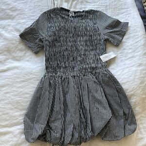 Black and White Gingham bubble Dress